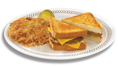 TEXAS PATTY MELT with HASHBROWNS