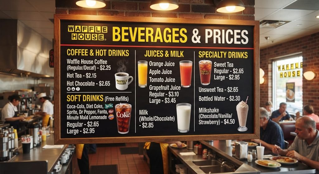 Waffle House Beverages with prices